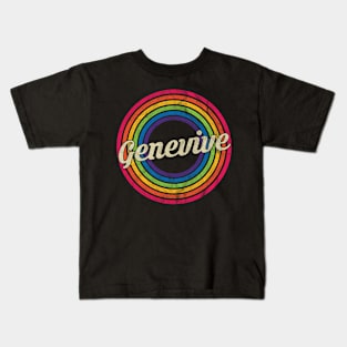 Genevive - Retro Rainbow Faded-Style Kids T-Shirt